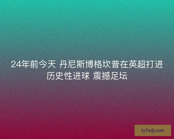24年前今天 丹尼斯博格坎普在英超打进历史性进球 震撼足坛 24年前今天 丹尼斯博格坎普在英超打进历史性进球 震撼足坛