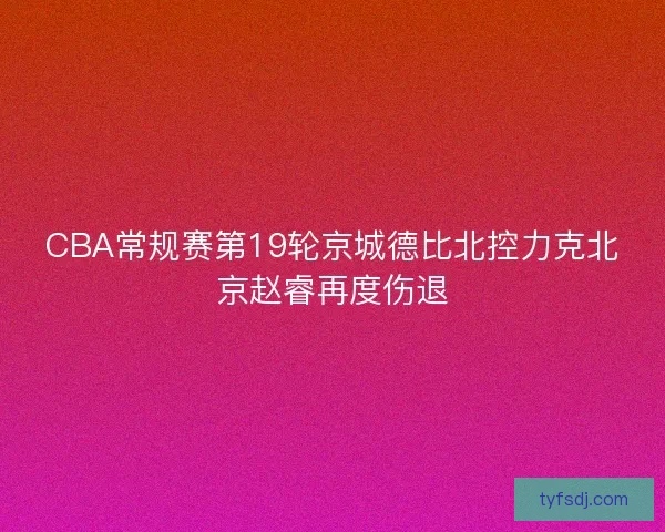 CBA常规赛第19轮京城德比北控力克北京赵睿再度伤退 CBA常规赛第19轮京城德比北控力克北京赵睿再度伤退